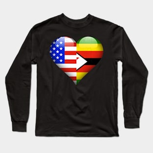 Half American Half Zimbabwean - Gift for Zimbabwean From Zimbabwe Long Sleeve T-Shirt